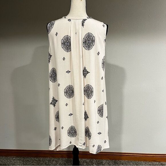 FREE PEOPLE SWING Ivory Medallion Print Tunic Mini Dress Boho Festival - Picture 10 of 15